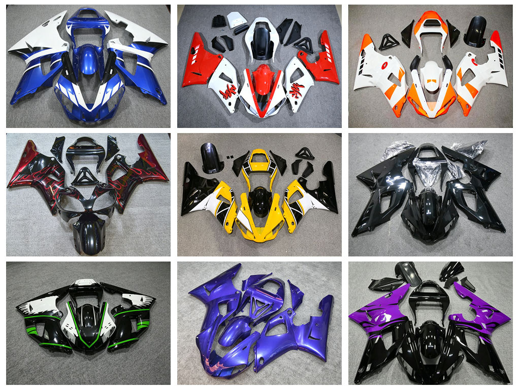 Model Kit Yamaha - 4つの新しいABSフェアリングキット - 2000年から2001年のヤマハYZF1000 R1モデルに適しています。 カスタマイズ可能なアクセサリー。