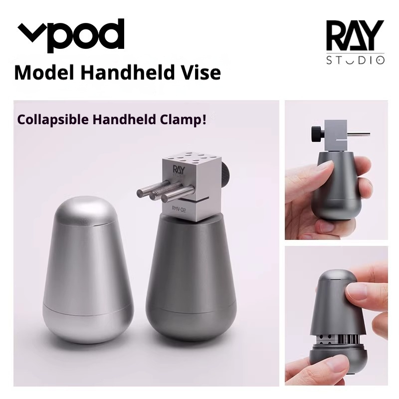 Model Kit Vise - RAY VPOD RMV-02 高精度ハンドヘルド分割式ベンチバイス、模型製作者/DIY愛好家向け、手動塗装、パーツ研磨、エッチングパーツ曲げ加工用
