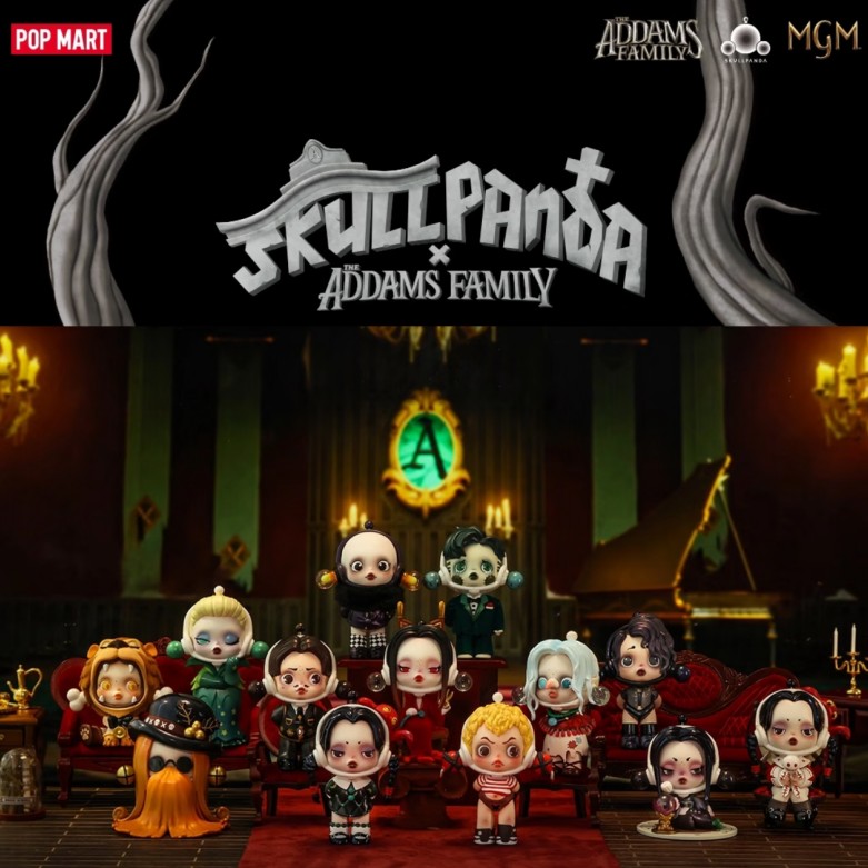 Model Kit Girls - POP MART SKULLPANDA アダムスファミリー シリーズ ブラインドボックス