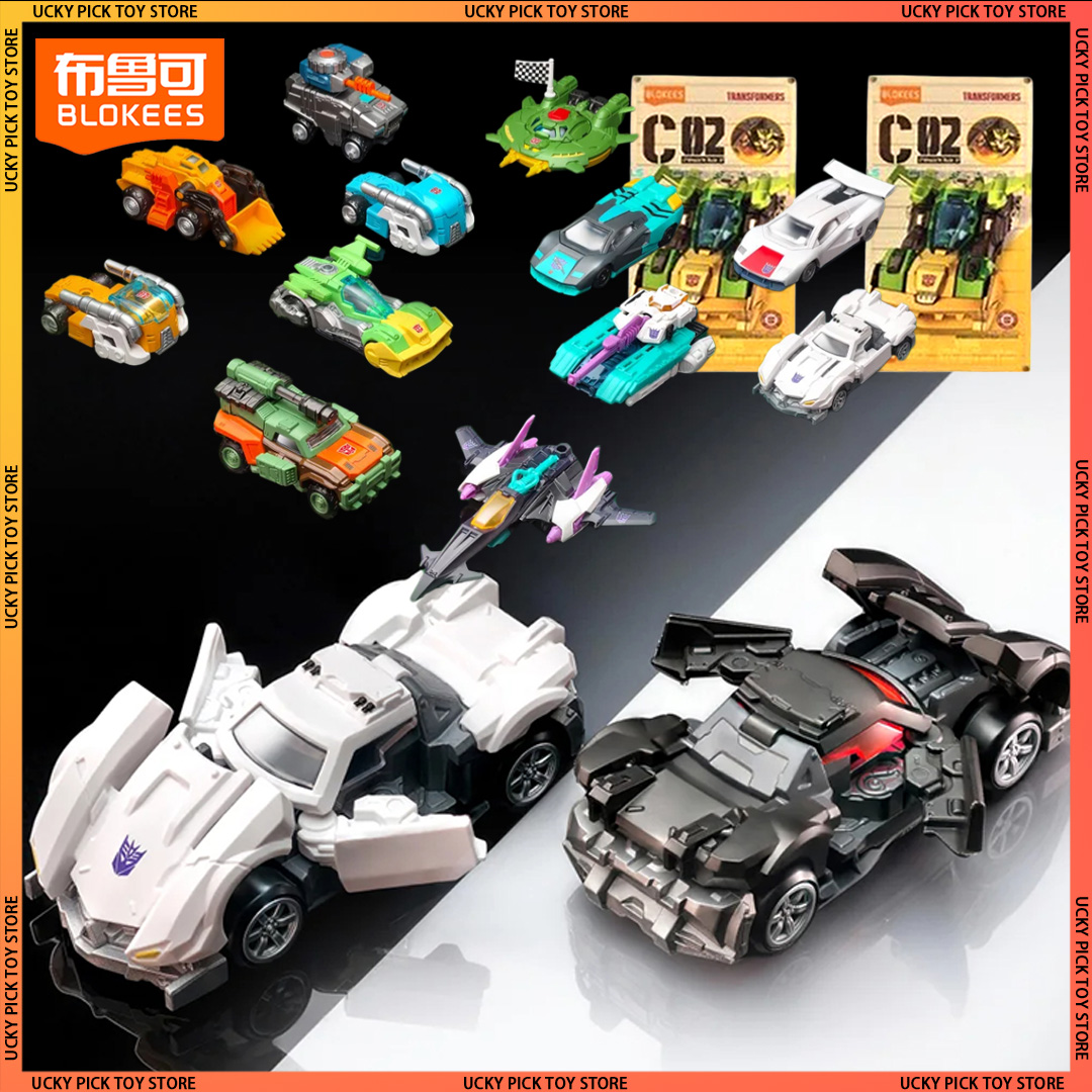 Model Kit Action Figure - 新しい1:64ブロキーズホイールズトランスフォーマーブラインドボックスC02オプティマスプライムメガトロンアクションフィギュア組み立て済みカーモデルコレクタブルギフト