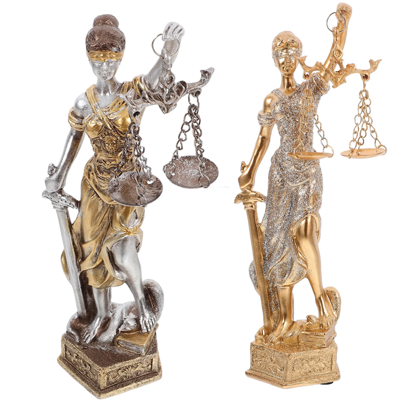 Model Kit Judge - 樹脂模造銅正義の女神像家庭用装飾品法律事務所レトロ装飾机の装飾品ヨーロッパアートワーク