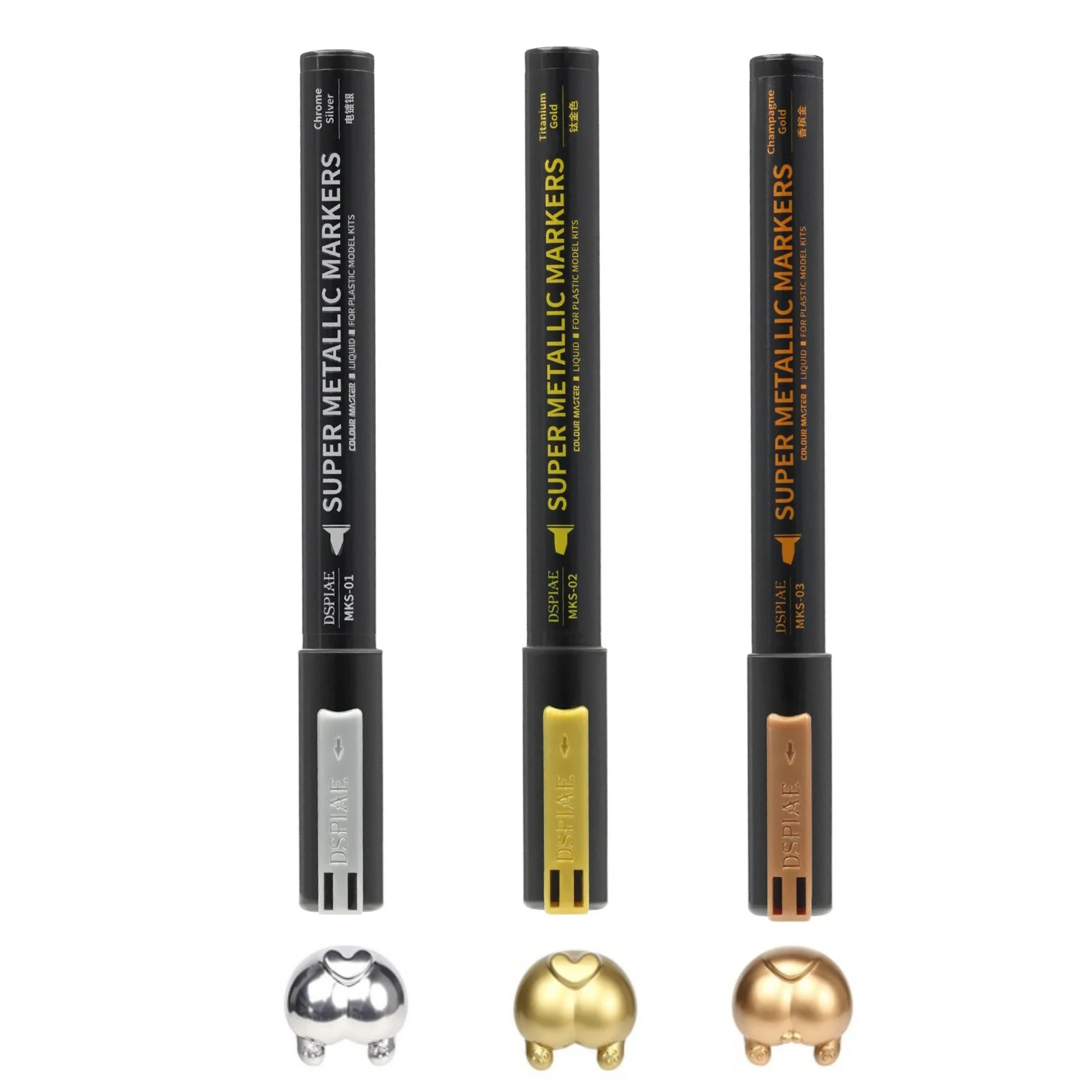 Model Kit Markers - Dspiae-mksペイント用スーパーメタリックカラーマーカー、ミリタリーモデル用セット、diy、diy、diy、diy、diy、diy、diy、diy、diy、pen tip、0.5mm、2.0mm