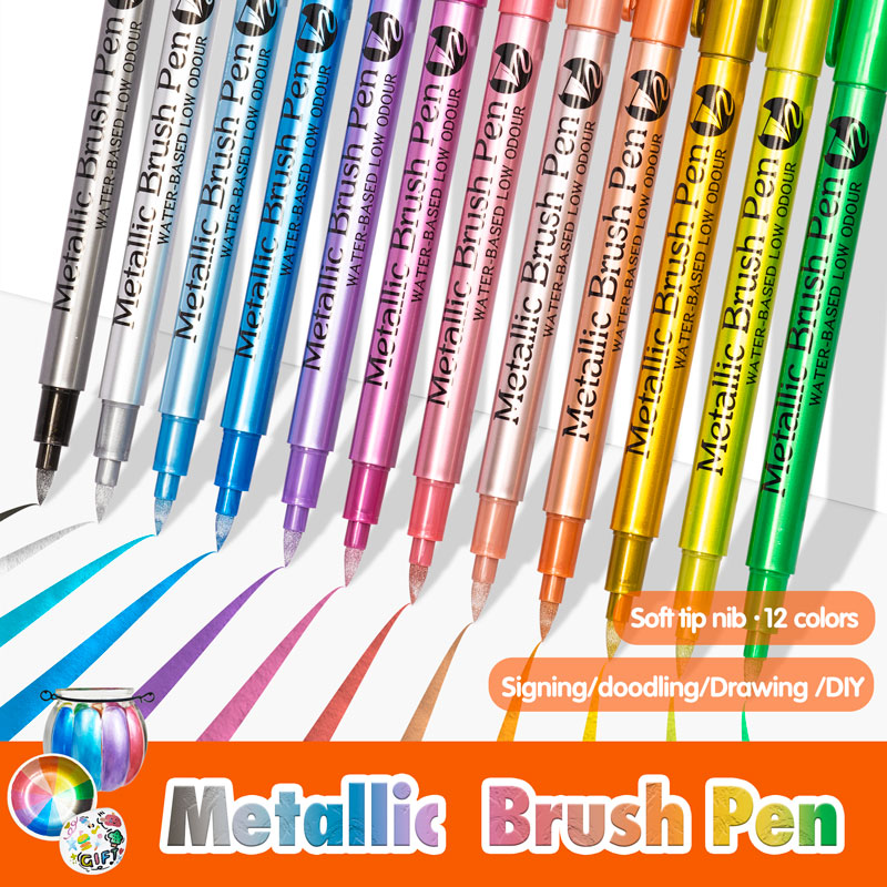 Model Kit Markers - GN 12色メタリック防水永久マーカーペン DIYエポキシ樹脂型描画用品 クラフトグラフィティマーカーペン