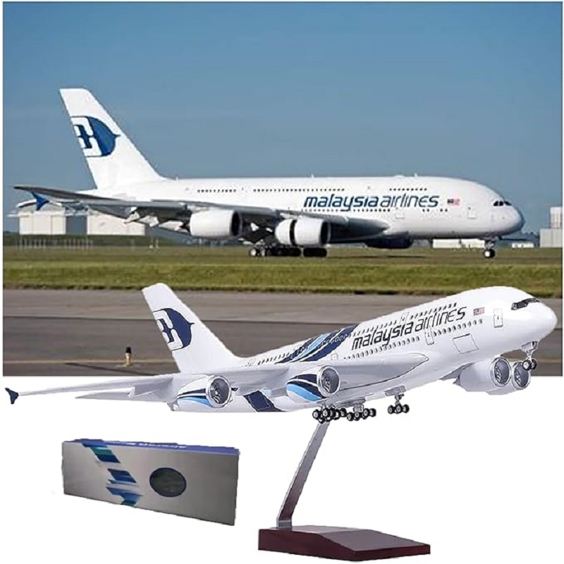 Resin Kit Cast - 1:160 スケールマレーシア航空 A380 金属飛行機モデルダイキャスト樹脂シミュレーションキットコレクターとギフト用
