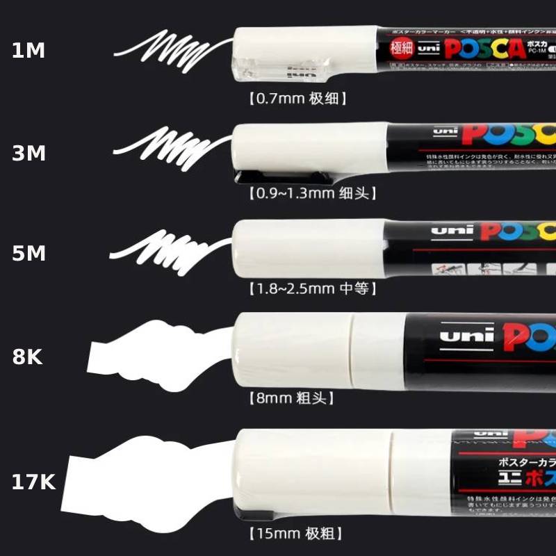 Posca ホワイトマーカーブラシ、永久防水色褪せない高光沢 - Model Kit Markers のレビューと価格