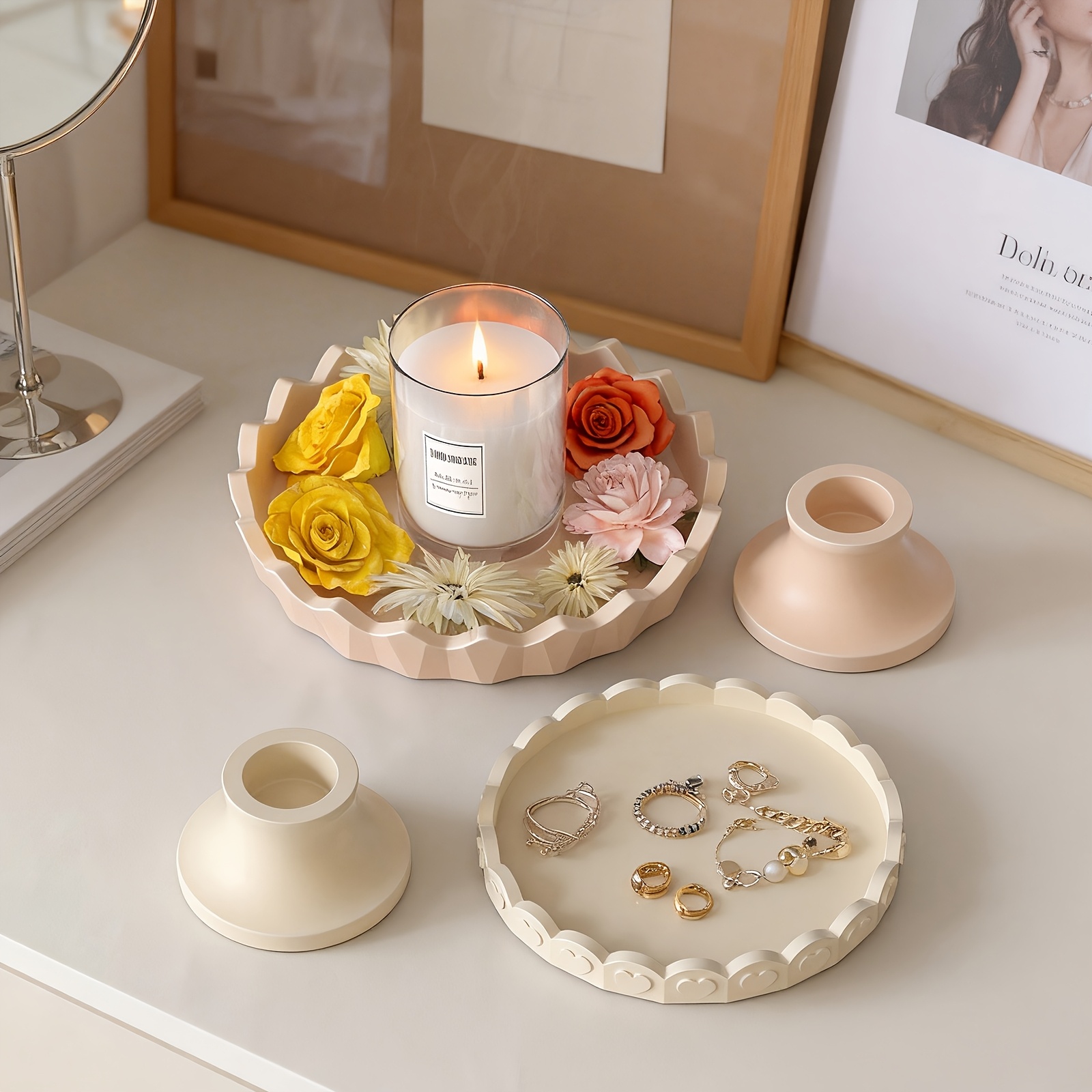 2個入りシリコントレイ型セット、石膏やコンクリート工芸品用の - Resin Kit Cast のレビューと価格