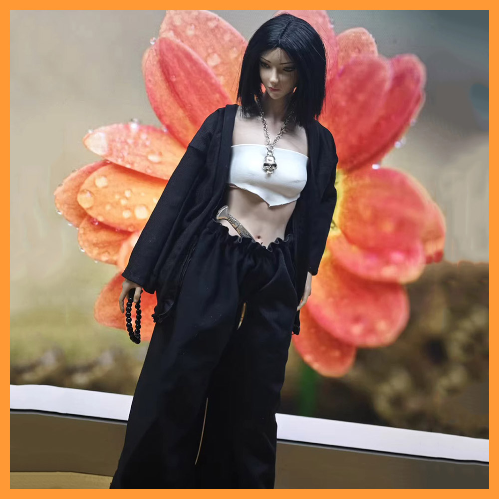 1/6 スケール悪役ガール服セット白いビスチェ黒のルーズコー - Model Kit Girls のレビューと価格