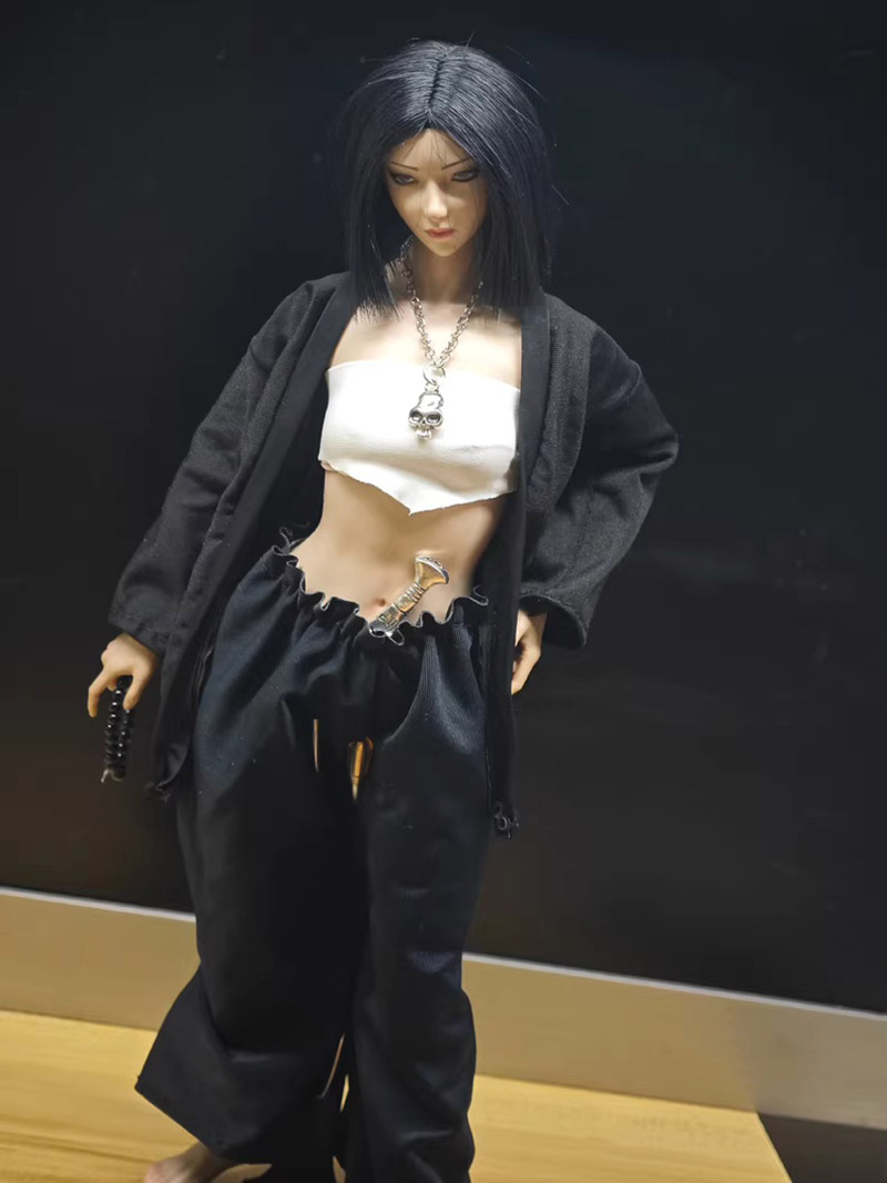 1/6 スケール悪役ガール服セット白いビスチェ黒のルーズコー - Model Kit Girls のレビューと価格