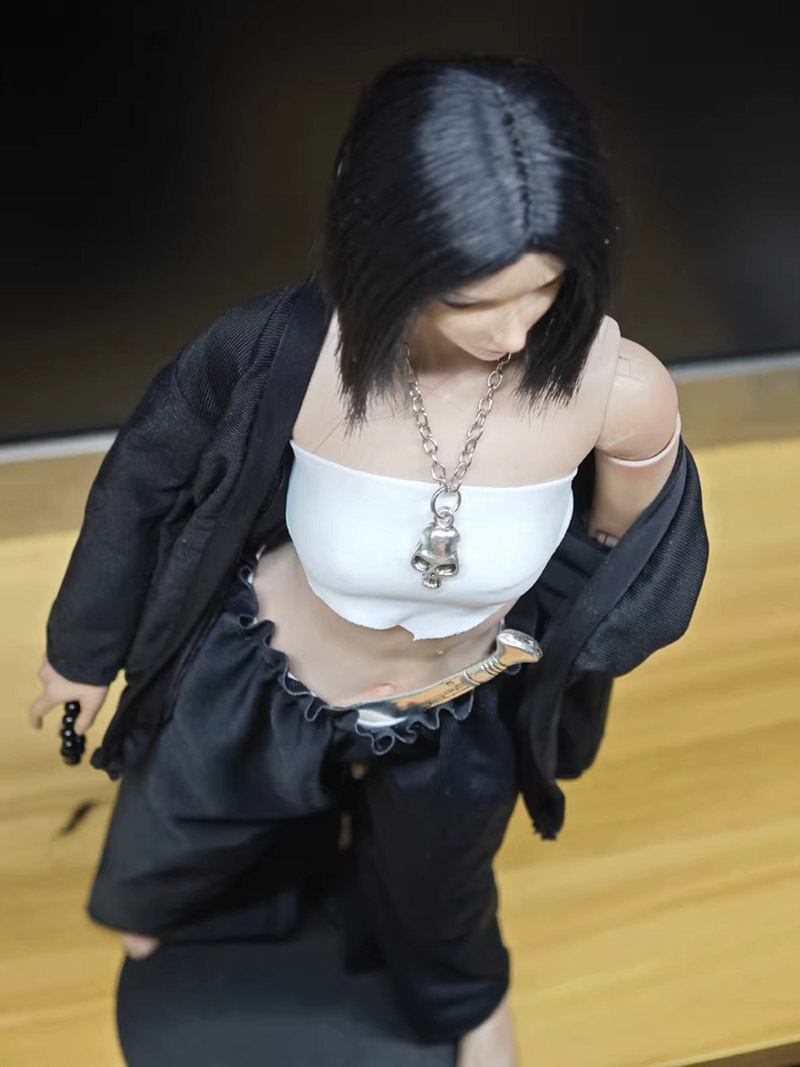 1/6 スケール悪役ガール服セット白いビスチェ黒のルーズコー - Model Kit Girls のレビューと価格