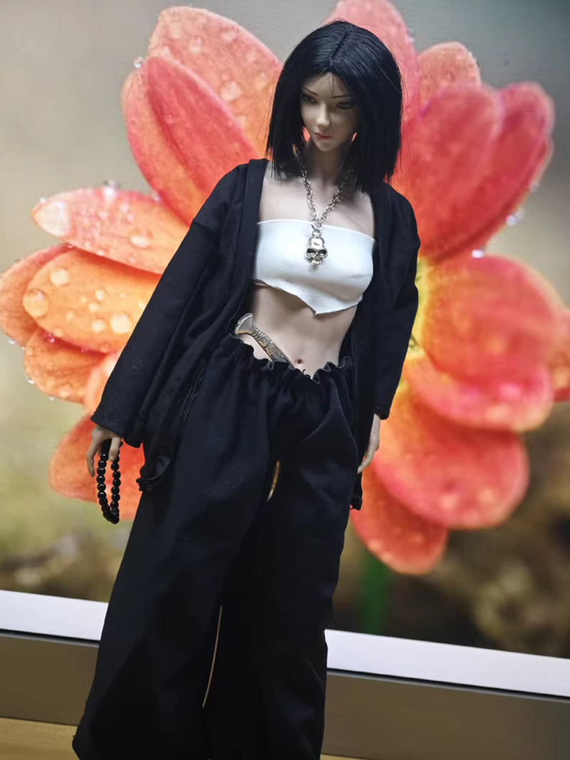 1/6 スケール悪役ガール服セット白いビスチェ黒のルーズコー - Model Kit Girls のレビューと価格