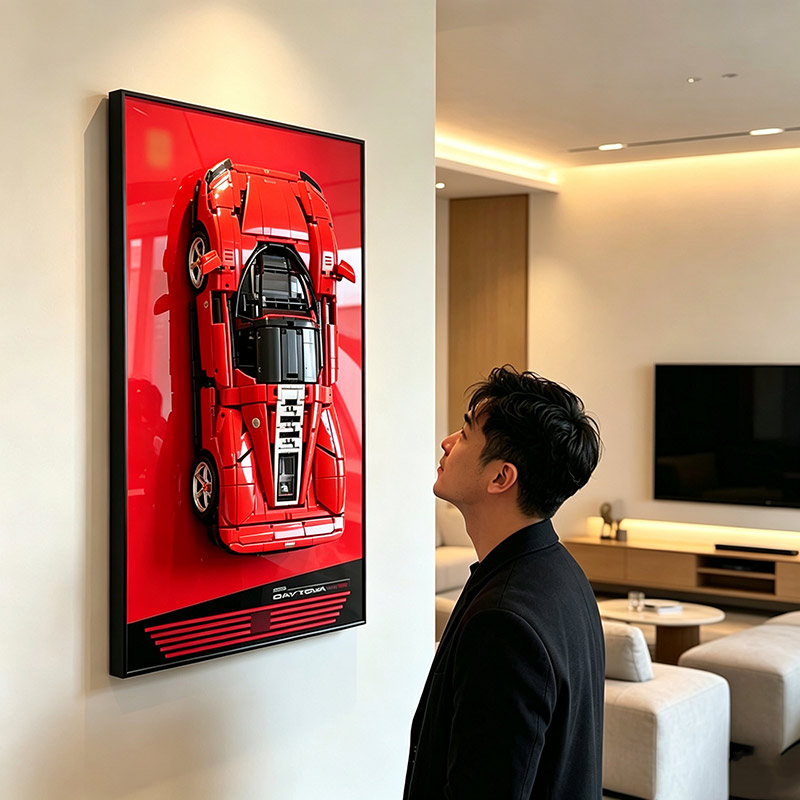 壁掛けフレーム背景ディスプレイラック LEGO 42143  - Model Kit Ferrari のレビューと価格