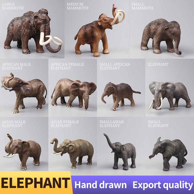 アフリカの野生動物ビッグマンモス象モデルシミュレーションアク - Model Kit Brand のレビューと価格