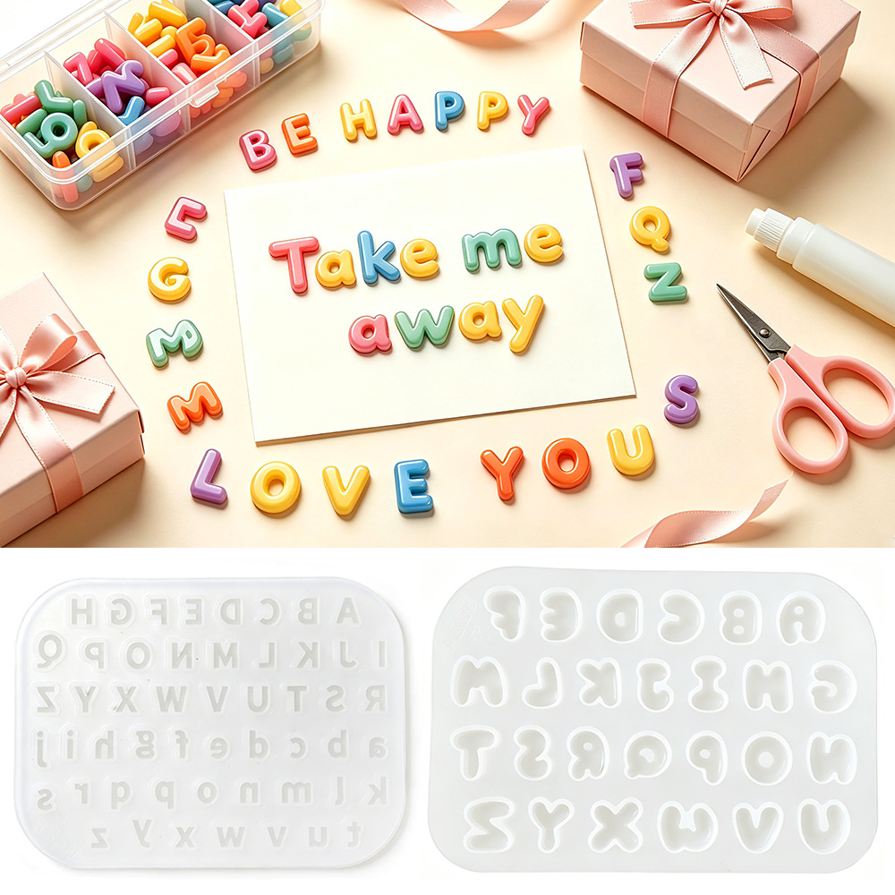 2個入りミニレターシリコンモールド かわいいミニアルファベッ - Resin Kit Cast のレビューと価格